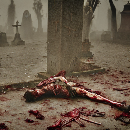 lonely corpse on a cemetery ground